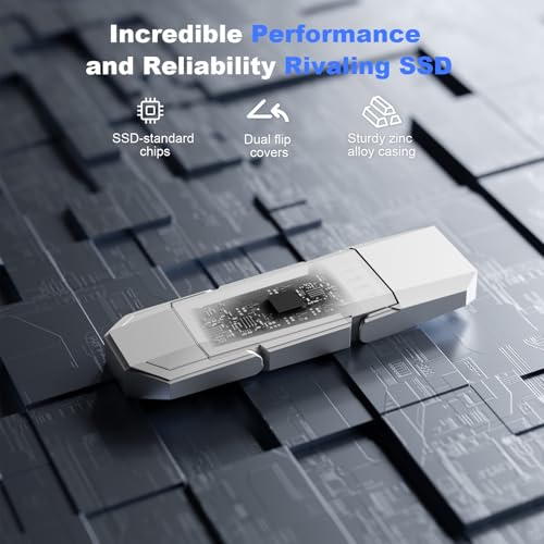 Image of Orlian 1TB External Portable SSD USB Solid State Drive Up to 500MB /s USB 3.2 Gen 2 Dual Drive Type C + USB A Solid State Thumb Drive for Phone /Android Laptops /Windows /Mac, Silver