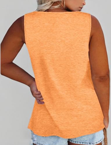 Image of Womens Plus Size Tank Tops Summer Button Down Henley Shirts Sleeveless Tops