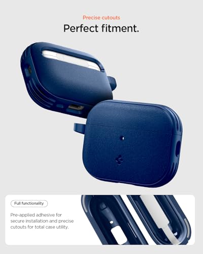 Image of Spigen for AirPods Pro 3 Case, Carabiner Included, Shock-Proof, Light & Compact Cover, (Spigen Vault) - Navy Blue