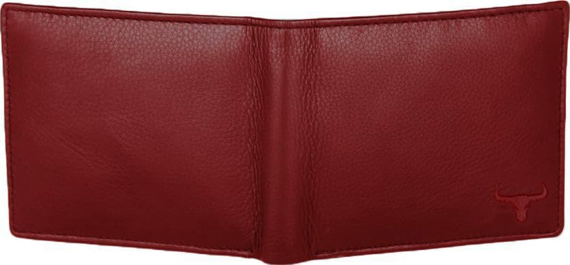 Image of WILD NAPA RFID Protected Brown Genuine Leather Wallets for Men (R-red)