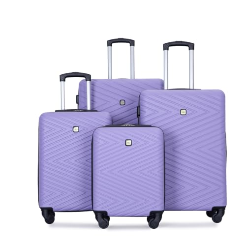 Lightweight 4-Piece Luggage Set with Rotating Wheels, Easy Storage