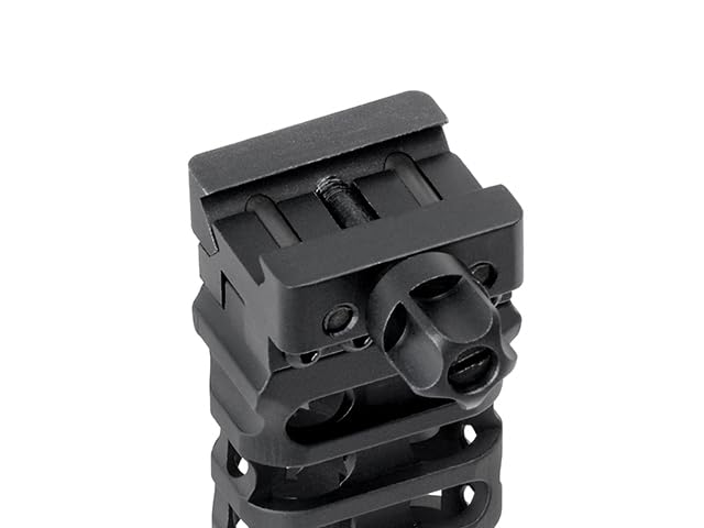 5KU Empuñadura Táctica o Grip Vertical Skeletonized para Airsoft, 80 mm, Compatible con Raíl Picatinny, Aluminio CNC, Negro, 95 g