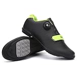 Hixingo Cycling Shoes Mens Womens, MTB Bicycle Shoes Sneaker Road Bike Breathable Mountain Bike Shoes with Spin Shoestring Non-Slip Shoe Black