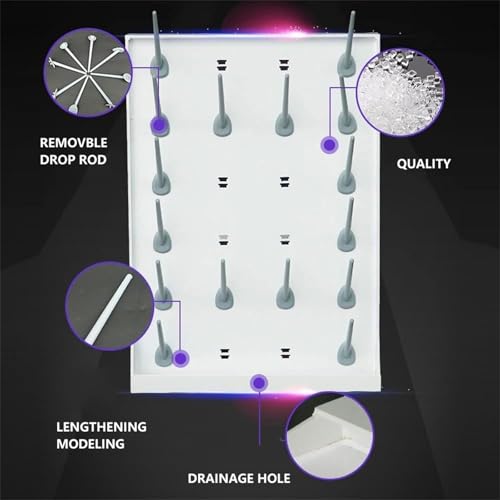Escurridor de cristalería de Laboratorio con Ganchos Desmontables, diseño Plegable para un Secado eficiente de Utensilios de Laboratorio y Ahorro de Espacio.