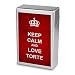 Zigarettenbox mit Namen Torte - Personalisierte Hülle mit Design Keep Calm - Zigarettenetui, Zigarettenschachtel, Kunststoffbox