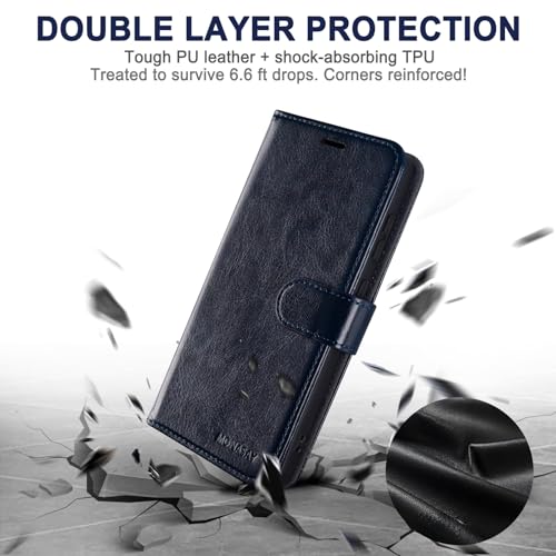 Funda cartera Samsung S26 Ultra 5G MONASAY piel azul 6.9" tapa libro tarjetero 5