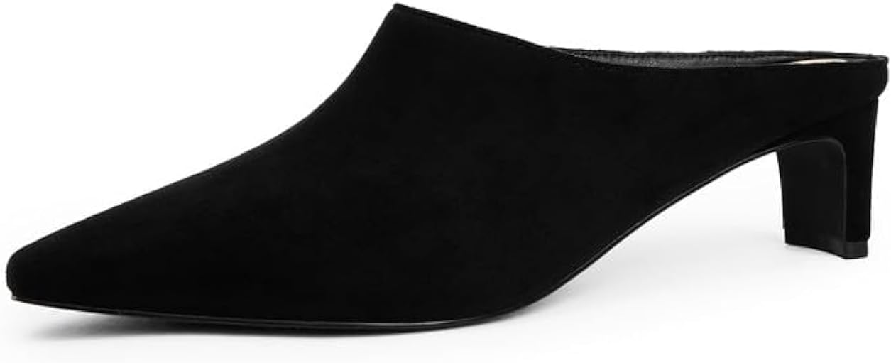 Women's Mule Heels - Chunky Blade Heel Comfort