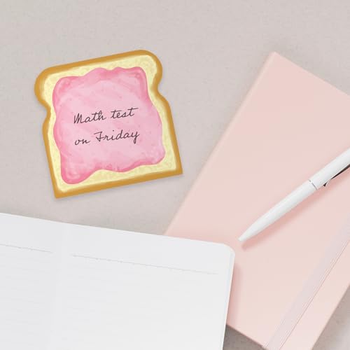 Image of Peanut Butter and Jelly Sticky Note Assortment / 4 inch x 4 inch Repositionable Jam Sticky Notes /Set of 3 Funny Food Note Pads /Made in The USA