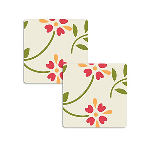 Buy ClicknPick Wooden Pack of 2 Coasters Square Shape Coaster, Colorful Coasters for Home