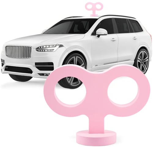 Image of 3D Car Wind Up Key, Cute Clockwork Car Roof Rear /Top /Trunk /Sunroof Decoration Universal Auto Exterior Accessories for DIY Styling & Decoration (Pink)