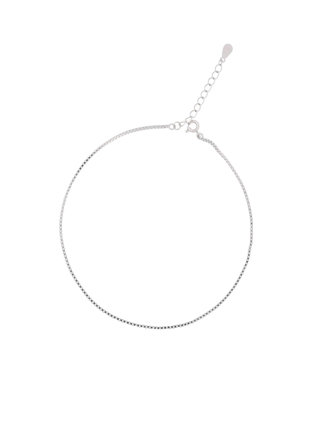Sleek Sterling Silver box chain Anklet-image-46
