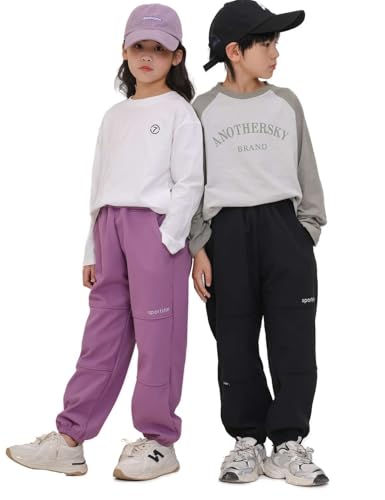 Boys Waterproof Joggers Kids Fleece Jogging Bottoms Elasticated Waist Casual Winter Warm Trousers3