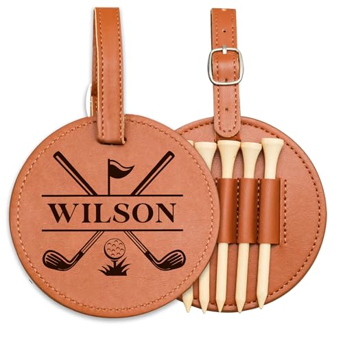 Personalized Leather Golf Tee Tag