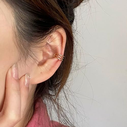 Image of Ear Cuffs Non Piercing 14K Gold Plated Ear Cuff Earrings for Women Trendy Clip on Cartilage Earring Stacks Non Pierced Adjustable Fake Earrings Set Jewelry Christmas Gift 2026 Stocking Stuffers