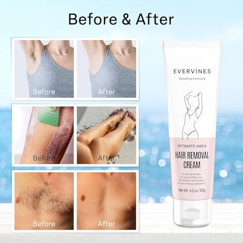 Hair Removal Cream for Women: Fast & Painless Depilatory for Bikini Pubic Legs Arms Underarms - Sensitive Skin Safe - Travel & Home Use with Scraper – 4.2oz (1 pack) - Image 3