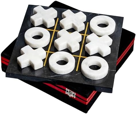 UMAID Luxury Marble Tic Tac Toe Game, Handcrafted 10" Onyx Board ...