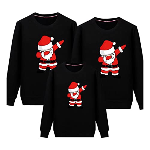 Camisetas combinando de Feliz Natal Tops Moletom Feminino Masculino Desenhos Animados Papai Noel Pul