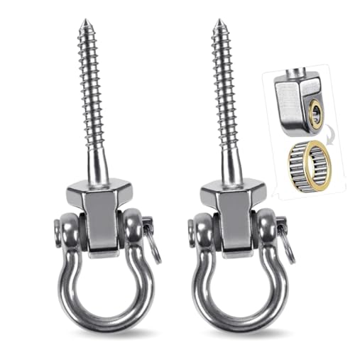 EVBOTGEE Lot de 2 Crochets de balançoire Robustes pour poutres en Bois, Plafond, Crochets à Visser pour Suspendre balançoire, Fauteuil Suspendu, hamac,...