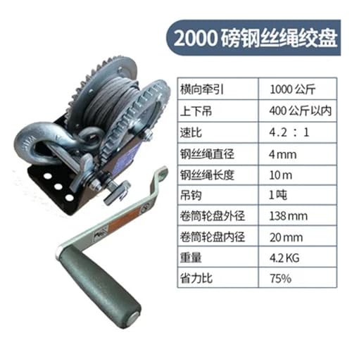 Winche manual 2500P para bote y camión miniatura 2