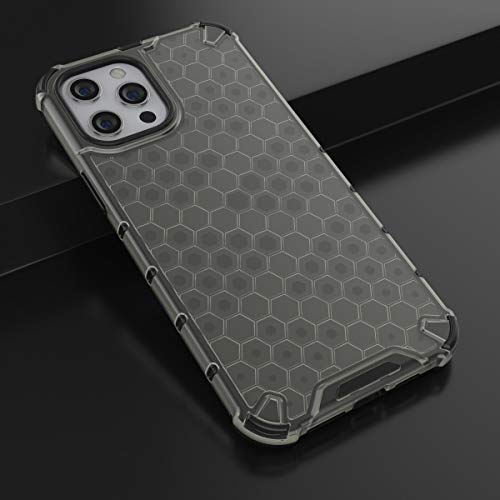 Image of Glasgow Back Case Cover Compatible with Apple iPhone 12 Pro Max (Honeycomb Pattern) - Black