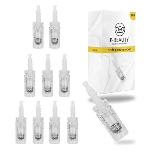 P-Beauty | Bajonett Nadelpatronen | Ersatz Nadelpatronen für Auto Derma Elektrik Pen | Microneedling | Bajonett Verschluss | für Dermapen Geräte mit Bajonett Port | 10 Stück | 36-Pins