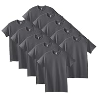 Gildan Unisex Adult Heavy Cotton T-Shirt, Style G5000, Multipack, Charcoal (10-Pack), X-Large