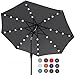 ABCCANOPY 9FT Patio Umbrella Ourdoor Solar Umbrella LED Umbrellas with 32LED Lights, Tilt and Crank Table Umbrellas for Garden, Deck, Backyard and Pool,12+Colors, (Dark Gray)