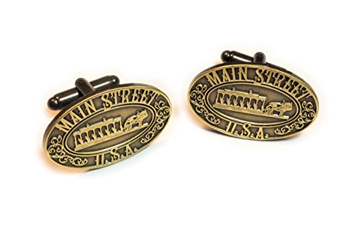 Disney Main Street USA Disneyland Plaque Fantasy Cuff Links Cufflinks Set