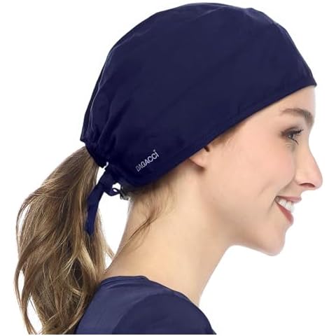Dagacci Medical Uniform Unisex Scrub Cap (Navy Blue) Cover