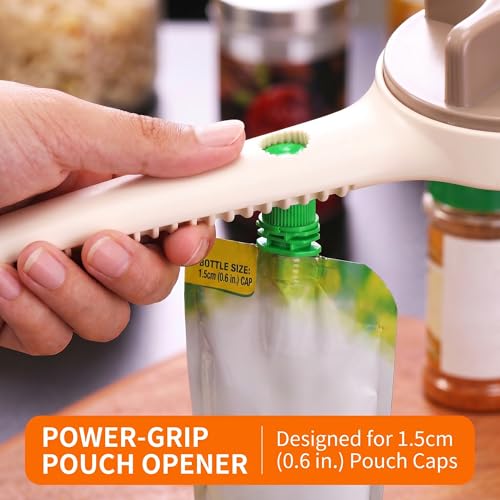 4 in 1 Multi-Purpose Jar Opener, Adjustable 3-Claw Lid Gripper & Bottle Cap Remover Tool for Seniors, Easy Open Jars, Cans, Bottles for Kitchen and Home Use — view 5