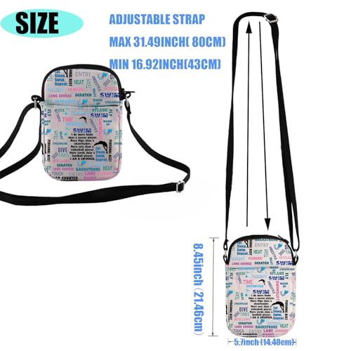 FEELMEM Swimming Crossbody Bag Swimmer Gifts Swim Lover Gift Swim Coach Gift Swimming Quotes Travel Bag Swim Team Gift4