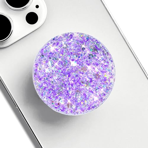 Stretchable Phone Stand Suitable for Circular Foldable Phone Accessories for Mobile Phones and Tablets- Transparent Shine(Starlight Purple)
