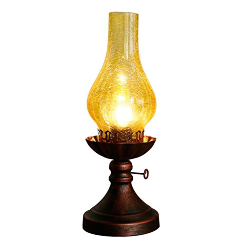 MFFACAI Lampe Vintage Lampe à pétrole Vintage Lampe de Chevet Veilleuse Lumières LED Chambre/étude/café Lampe de Table décorative, A