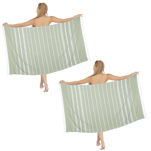 Dlebay Beach Towel 2 Pack,Sand Free Beach Towels Oversized 39 x 72