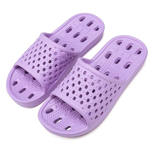 AnyuTech Shower Shoes for Men and Women,Non-Slip Quick-Dry Bath Slippers with Drain Holes,Lightweight Pool, Gym, Bathroom & College Dorm Sandals by AnyuTech - Used condition - US$12.02