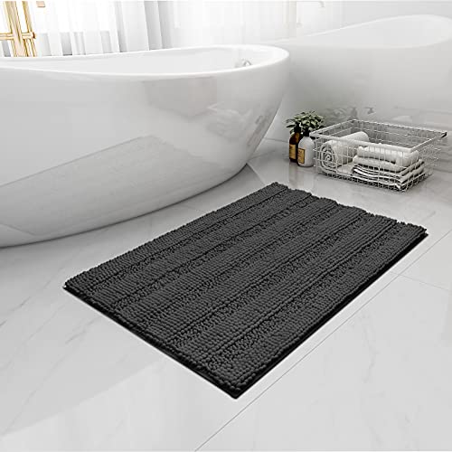 Soft and Stylish Chenille Striped Pattern Bath Mat - Luxury Comfort for Your Home