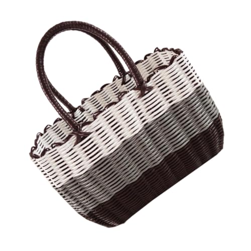 Levemolo Handheld Woven Basket Multi Functional Storage Basket for Sundries Shopping and Picnics Durable Lightweight Water Resistant Design for Everyday Use