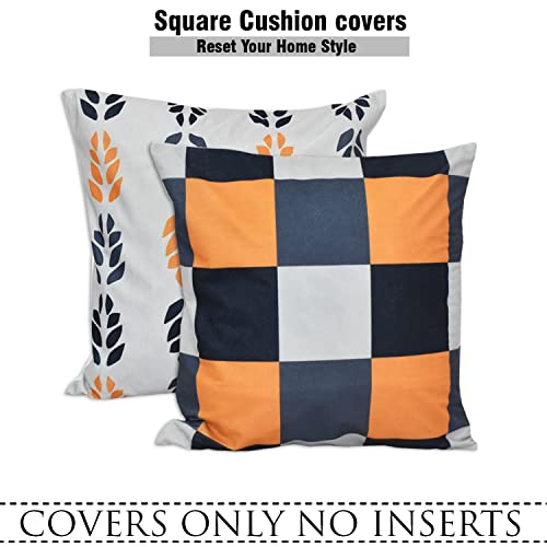 Image of ohello Designer Printed Holland Velvet Throw Pillow Covers 16 inch x 16 inch or 40 x 40 cm Set of 2 - Designer Square Pillow Covers /Cushion Covers for Bed, Sofa,Chair, Bed & Living Area | 003