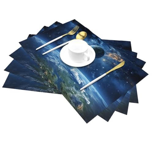 Sets de table en vinyle lavables antidérapants résistants chaleur - 3