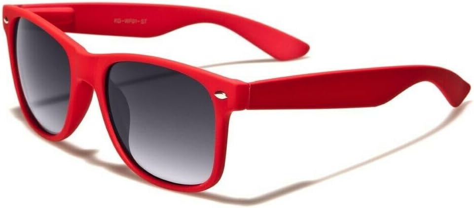 Dweebzilla Kids Youth Sleek Classic Casual Retro Soft Rubber Square Sunglasses