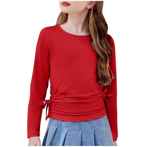 Girls Trendy Slim Fit Crop Top with Tie Side Tunic Slim Fit Tee Shirt Casual Going Out Shirts Spring Blouses3