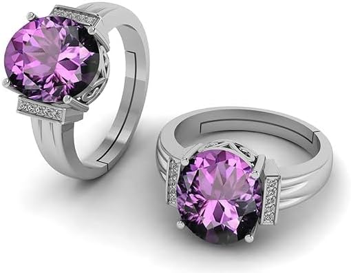 6.25 Carat Natural Lab Certified Amethyst Oval Cut 925 Sterling Silver Engagement Ring For Men/Women