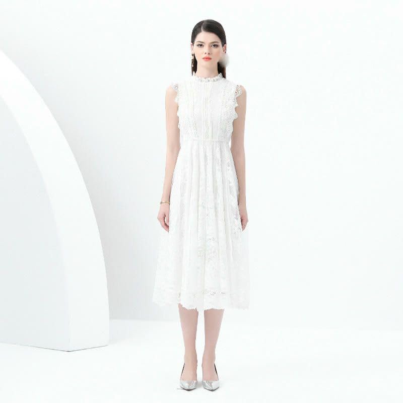 Robe décontractée style rétro col rond pour sublimer votre silhouette - 3