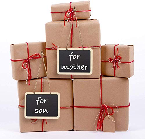 Image of CVANU 10 Pcs Mini Chalkboards Signs Hanging Rectangle Chalkboards Double Sided Blackboard Message Board Hanging Signs for Weddings, Kids Crafts C-4