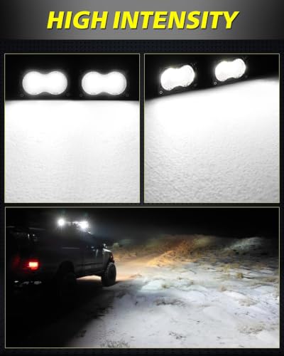 Image of Diffused LED Pods, AKD Part 2Pcs 3 inch 40W CREE LED Auxiliary Work Light Pods Scene Lights Ditch Camper Fishing Area Lights for Trucks Pickup Camper Tractor Trailer UTV SUV Boat