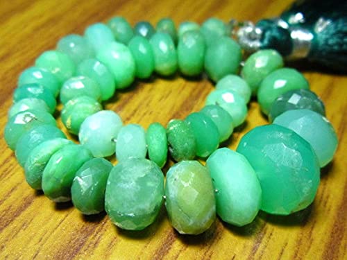 Chrysoprase faceted rondelles de qualité gemme pour la haute joaillerie