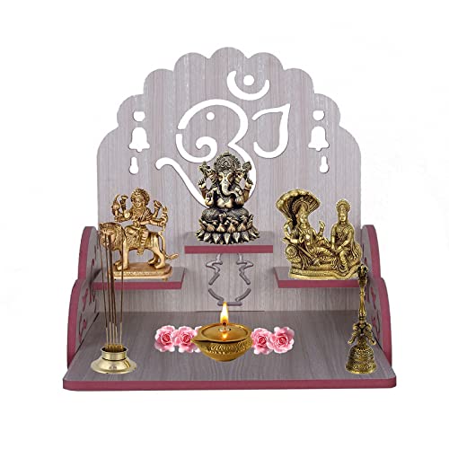 Krupasadhya Wooden Wall Mount Temple for Home Shop Office| Puja Mandir |Wall Hanging and Table Top Home Mandir Temple |Home Decor Beautiful Wooden Temple