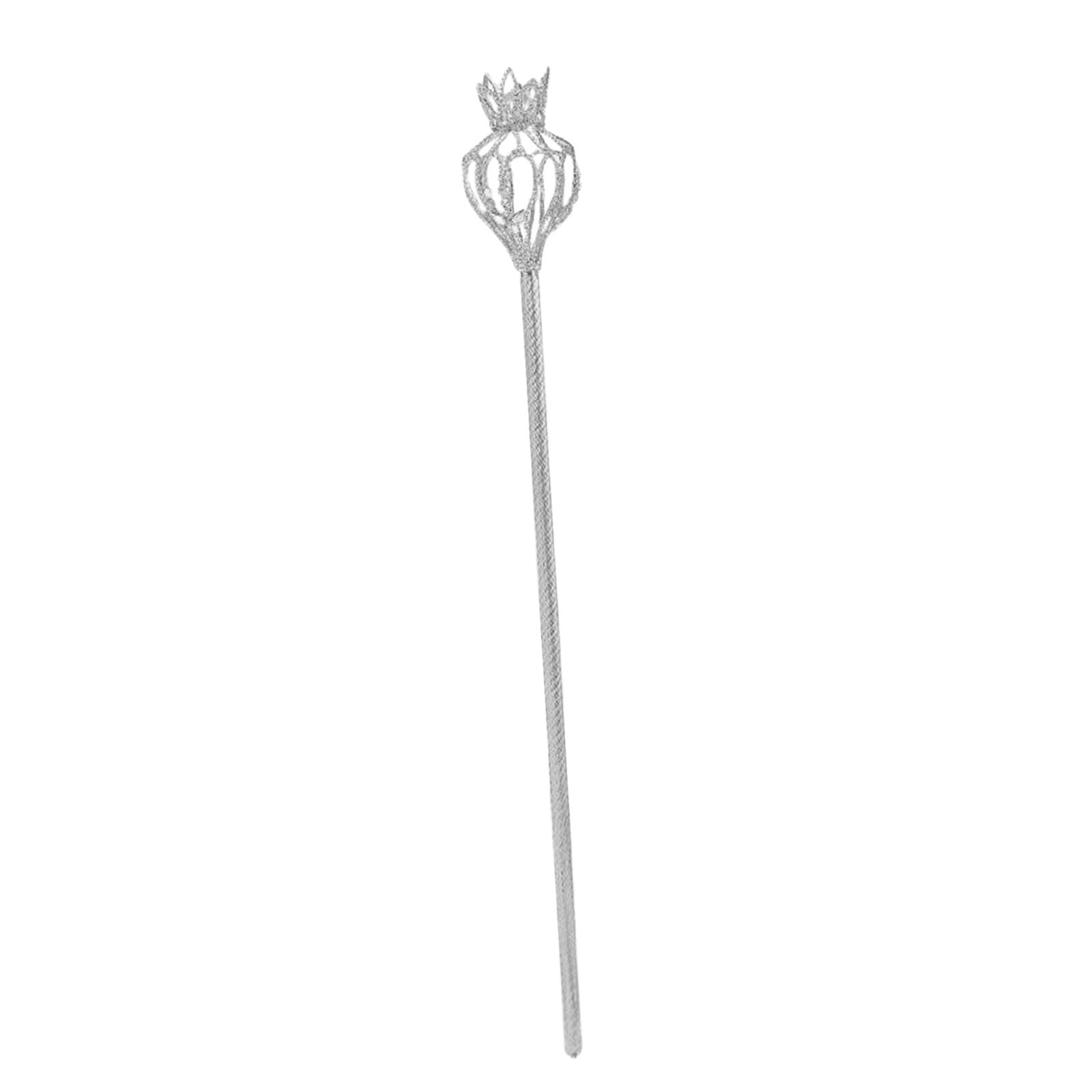 Baoblaze Sceptre Sceptre Bâton Accessoire Déguisement Fête en Cuivre et Adapté pour Filles Anniversaire Activité Cosplay Photographie Princesse, Argent