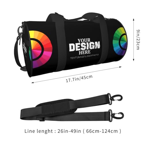 Custom Duffle Bag Personalized Travel Bag for Men Women, Customized Sport Gym Bag Weekend Camp Bag with Photo Text Logo3
