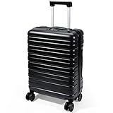 Lekebobor Handgepäck Koffer 55x40x20cm, Leicht Handgepäck Trolley mit TSA Schloss und 4 Silent Spinner Rädern, Hartschalenkoffer Klein für Ryanair, Lufthansa, Eurowings, 40L, Schwarz